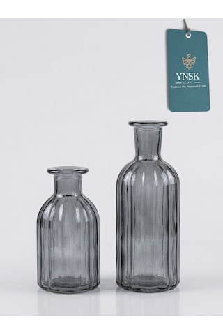 2 Li Cam Vazo Seti Minimalist Dekoratif Modern Nordic Çiçeklik Masa Üstü Vazo Füme