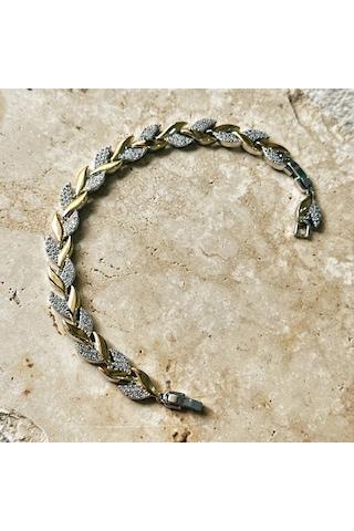 Vıp Seri Başak Zirkon Bileklik Gold