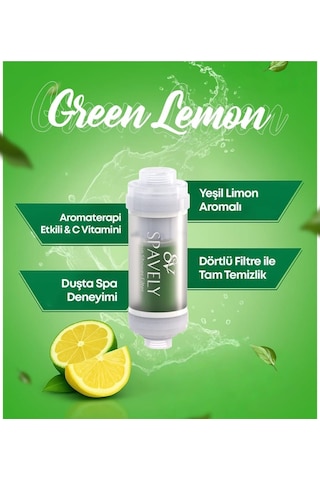 Spavely Duş Filtresi Yeşil Limon Esanslı - Klor Ve Kireç Karşıtı, Kokulu, C Vitaminli 150 Gr