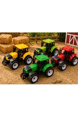 Model Toys 4 Lü Oyuncak Traktör Seti Çok Renkli