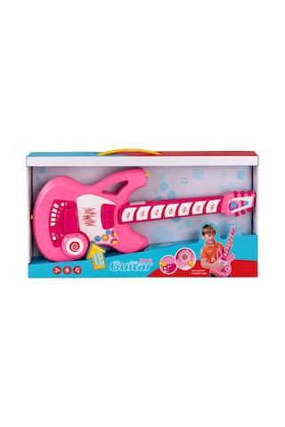 4933 Gitar Fonk Tuşlu Askılı Pembe Sesli