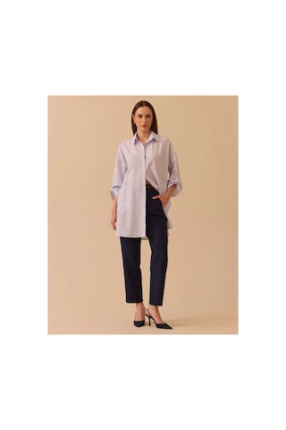 Seçil Oversize Katlanabilir Kollu Gömlek Mavi - 906330245 Mavi