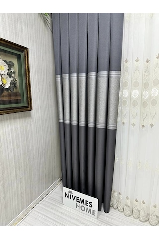 Nivemeshome Manavgat Antrasit Ft632113 V-2505 1/3 Sık Pileli Fon Perde Apm Antrasit