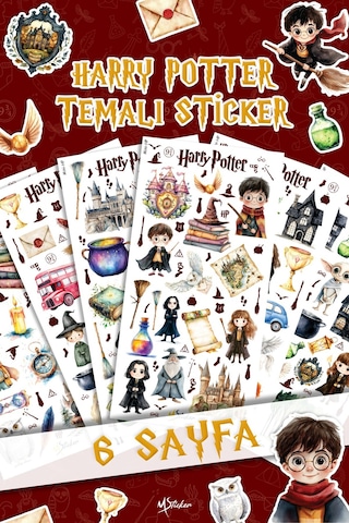 Harry Potter Temalı Mini Sticker Seti 111 Parça - Sevimli Koleksiyon Stickerları, Eğlenceli Set Çok Renkli