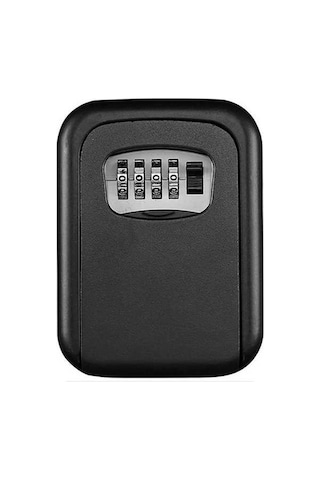 Ulzyvf Duvara Monte 4 Haneli Şifreli Anahtar Kutusu - Dayanıklı Siyah Siyah
