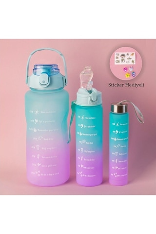 3'lü Sticker Kokusuz Motivasyon Matarası Çocuklar İçin