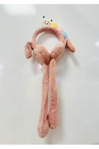 Gala Haretli Sesli Çocuk Tırtıllı Peluş Kulaklık Pudra