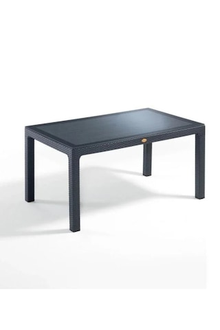 4 Kişilik 70x120 Cm Rattan Masa Takımı Camlı