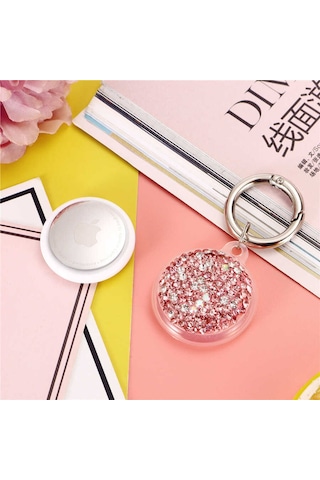 Zore Airtag 03 Uyumlu Silikon Anahtarlık-rose Gold