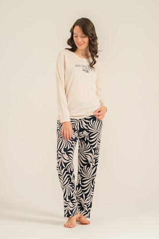 Arnetta Kadın Care Yourself Krem Uzun Kol Pijama Takım Ar3738-s-v2 Ar3738-s-v2