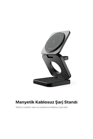 Xenon Smart Magsafe Ve Qi2 Uyumlu Manyetik Kablosuz Şarj Standı X6402