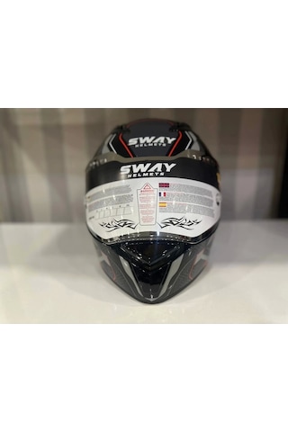 Sway Sw 850 Motosiklet Kaskı Beyaz - Siyah