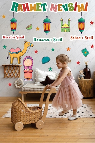 Rahmet Mevsimi Üç Aylar Özel Sticker Seti Recep Şaban Ramazan Sticker Seti Çok Renkli