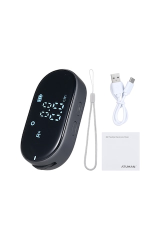 Springsun Dijital Ölçüm Bandı Şarj Edilebilir Elektronik Tekerlekli Ölçüm Aleti Siyah Dahili 200 Mah Pil 328 Ayak