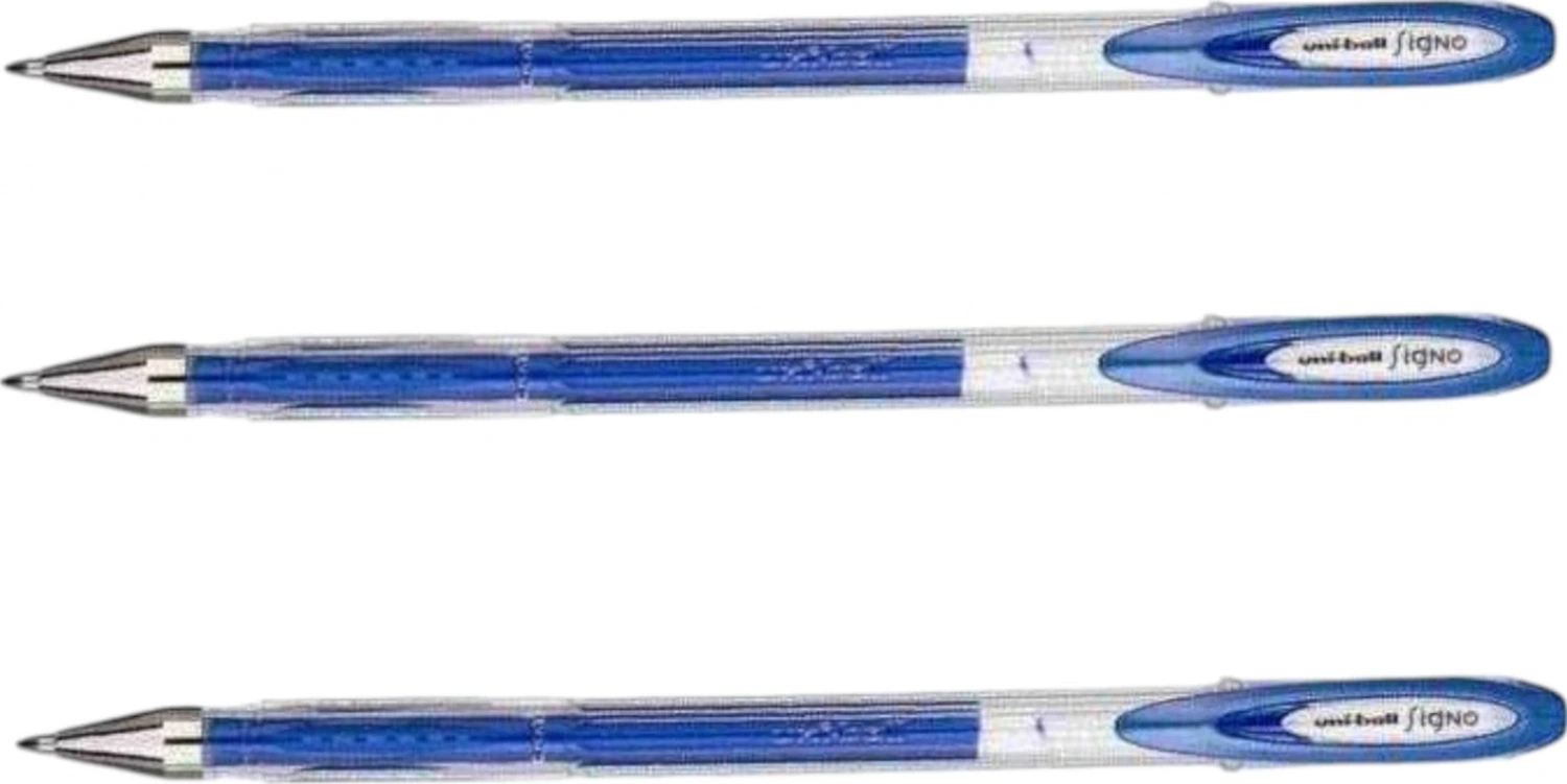 Uniball Signo Noble Metal 0.8 Jel Kalem Mavi Üç Adet Mavi