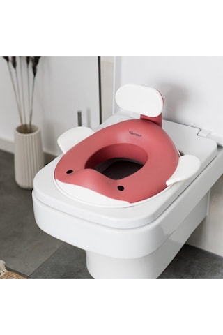 Balina Tasarımlı Çocuk Klozet Adaptörü Kaymaz, Ergonomik, Zararsız Malzeme Koyu Pembe