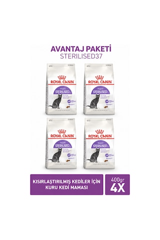Sterilised 37 Kısırlaştırılmış Kedi Maması 4 X 400 Gr 1.6 Kg