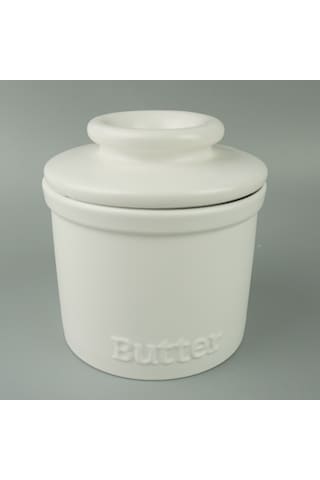 Gajeena Pratik Ve Şık Beyaz Seramik Tereyağı Saklama Kabı Seti - Mutfak İçin Mükemmel Çözüm Beyaz