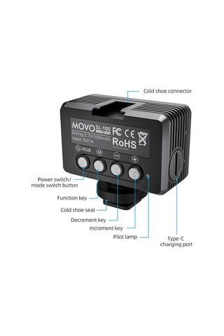 Aumotop D12824-3 Su Geçirmez Dolgu Işığı Rgb Dalış Işığı 2700k-9000k Siyah