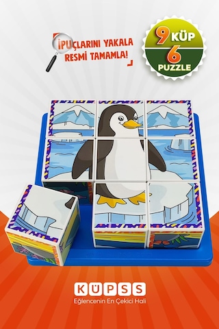 Küpss Deniz Hayvanları 3d Puzzle - 9 Küp 6 Yapboz
