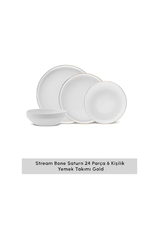 Karaca  Stream Bone Saturn 24 Parça 6 Kişilik Yemek Takımı Gold