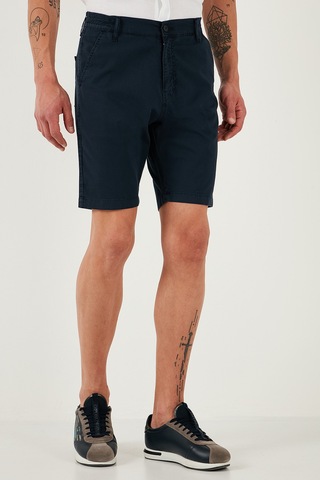Buratti Pamuklu Slim Tapered Bermuda Erkek Şort 4503S67Smilano Indigo
