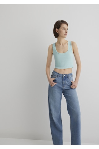 Mavi - Yeşil Crop Basic Atlet 1613071-71731 Yeşil