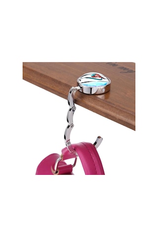 Dekoratif Desenli Masa Kenarı Çanta Askı Aparatı Aleti Askılık 4767 Çok Renkli