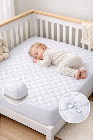 Formeya Pamuk Kapitone Fitted Sıvı Geçirmez Bebek Çocuk Alezi