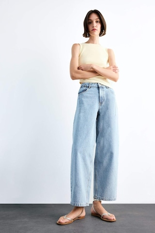 Defacto Wide Baggy Fit Yıkamalı Jean Pantolon F7501ax25smnm85 Indigo