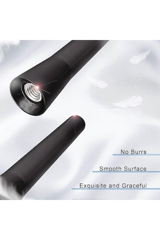 Neevoyu 6.5cm Araç Anteni Fm/dab Alıcı Sinyal Güçlü Paslanmaz Çelik Su Geçirmez 3 Adet Uyumlu Vida Seti Evrensel Tip