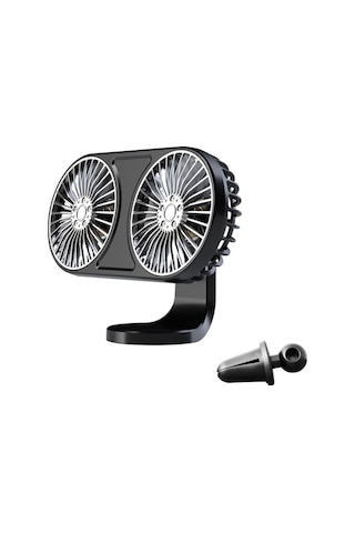 F211 Led Electric Fan Araba Hava Outlet Gösterge Paneli Usb Mini Fan Siyah