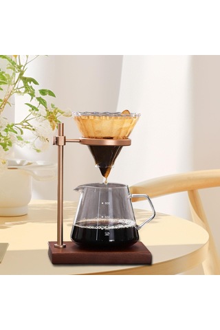 Homyl Kahve Damlatıcı Tutucu Pour Over Standı Taşınabilir Altın, Kahverengi