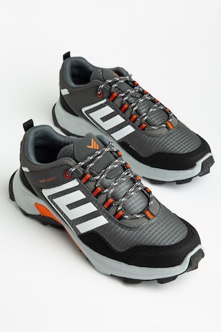 Dilimler Ayakkabı Erkek Treking Spor Ayakkabı Siyah Gri İthal Bağcıklı-4555 GRİ