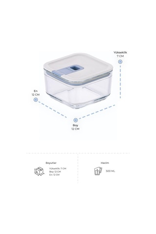 Neoflam Perfect Seal Kare Cam Saklama Kabı Bej 500 ML Bej