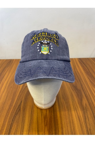 Hamze Vintage Eskitme Yıkamalı Model Nakışlı Unisex Cap Şapka Lacivert