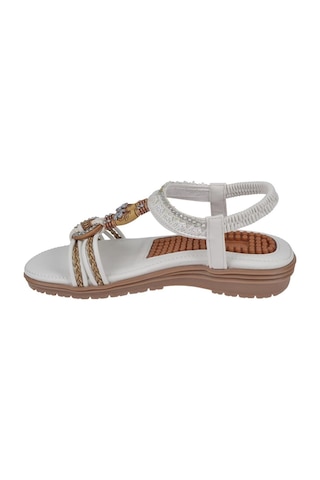 Guja Taş Detaylı Comfort Kadın Sandalet Gj-24y120-4 Beyaz-beyaz Beyaz