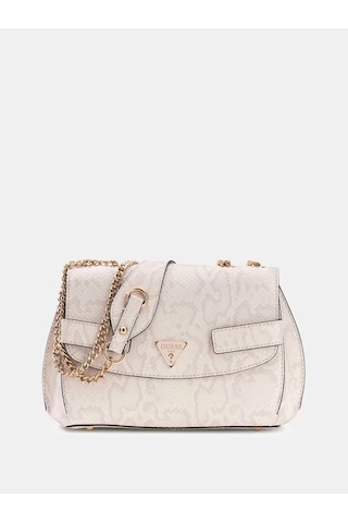 Guess Serenova Animal-print Kadın Omuz Çantası Hwkg8091210 Krem