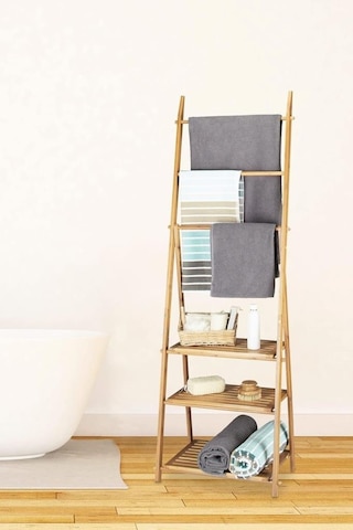 Digithome Bambu 3 Raflı Havlu Askısı Banyo Düzenleyici Havluluk Organizer Db-0006 Kahverengi