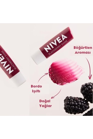 Dudak Bakım Kremi 24 Saat Nem Doğal Yağlar İle Gün Boyu Bakımı Böğürtlen Kokusu 4.8 Gr X3 Med Repair Dudak Bak