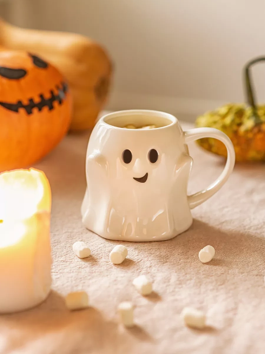 Roomi Çay Ve Kahve İçin Seramik Kupa "hayalet" Figürlü 182368554 Beyaz