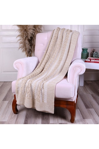 Betires Home Ta14010 Örgü Koltuk Şalı Bej