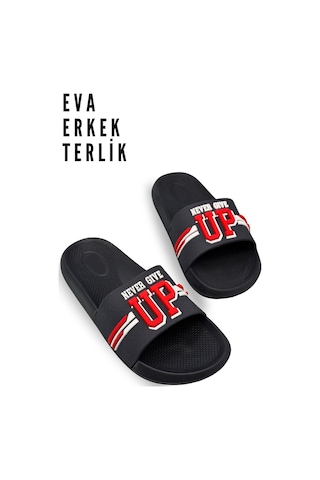 Sermoda Erkek Terlik Hafif Eva Malzeme Yumuşak Taban Erkek Havuz Terliği Lacivert Kırmızı