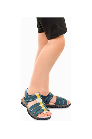 Kiko Kids Erkek Çocuk Sandalet Arz 2358 Petrol - Sarı