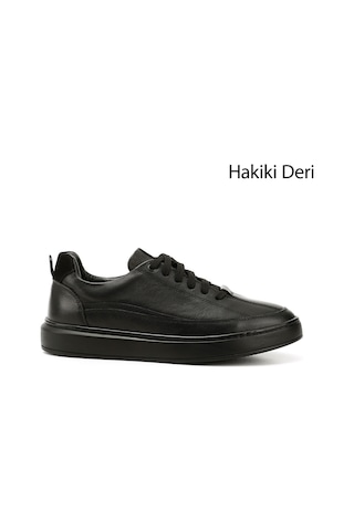 Gönderi(R) Gönderi R Erkek Siyah Bağcıklı Kauçuk Taban Hakiki Deri Sneaker Ddma83531640 Siyah