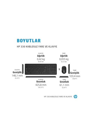 Hp 330 Kablosuz Klavye Mouse Seti Siyah 2v9e6aa Diğer