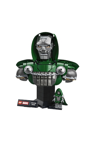LEGO® ǀ Marvel Doktor Doom Büstü 76345 - Yetişkinler için Minifigür İçeren Dekoratif Model Yapım Seti (379 Parça)