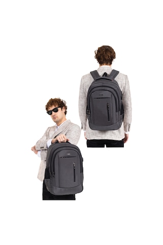 Dada 05 Gri Laptop Sırt Çantası 14-15,6 İnç Usb Aparat Ortopedik Sırt Darbe Emici Koruma