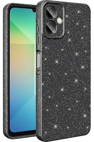 Samsung Uyumlu Galaxy A07 Kılıf Kamera Korumalı Simli Lüks Zore Koton Kapak Siyah