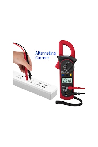 Lemestar Kırmızı Aneng St201 Klem Ampermetre: Dijital Multimetre, Akım-gerilim Ölçer, Depolama Çantası, Pil Hariç